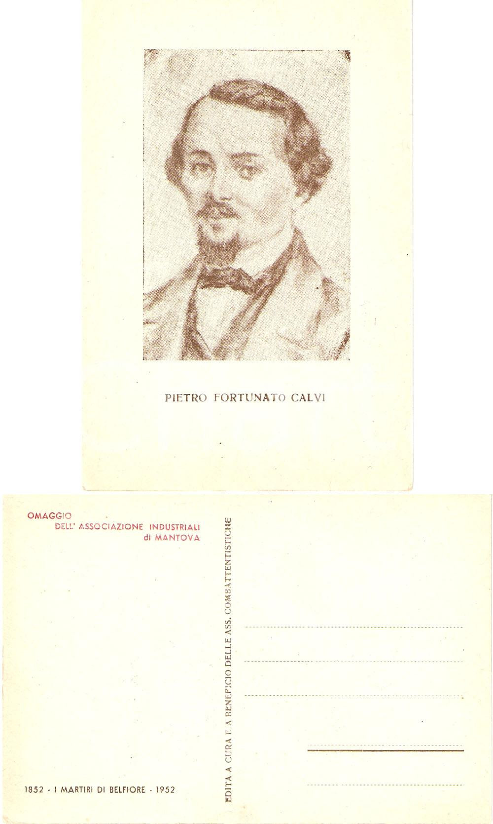 Cartolina originale da collezione 1952 MANTOVA Ass. industriali Martiri BELFIORE Pietro Fortunato CALVI *Cartolina 1