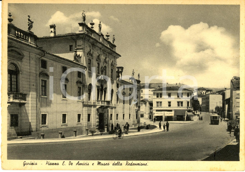 Cartolina originale da collezione 1939 GORIZIA Piazza De Amicis MUSEO DELLA REDENZIONE Animata *Cartolina FG NV 1