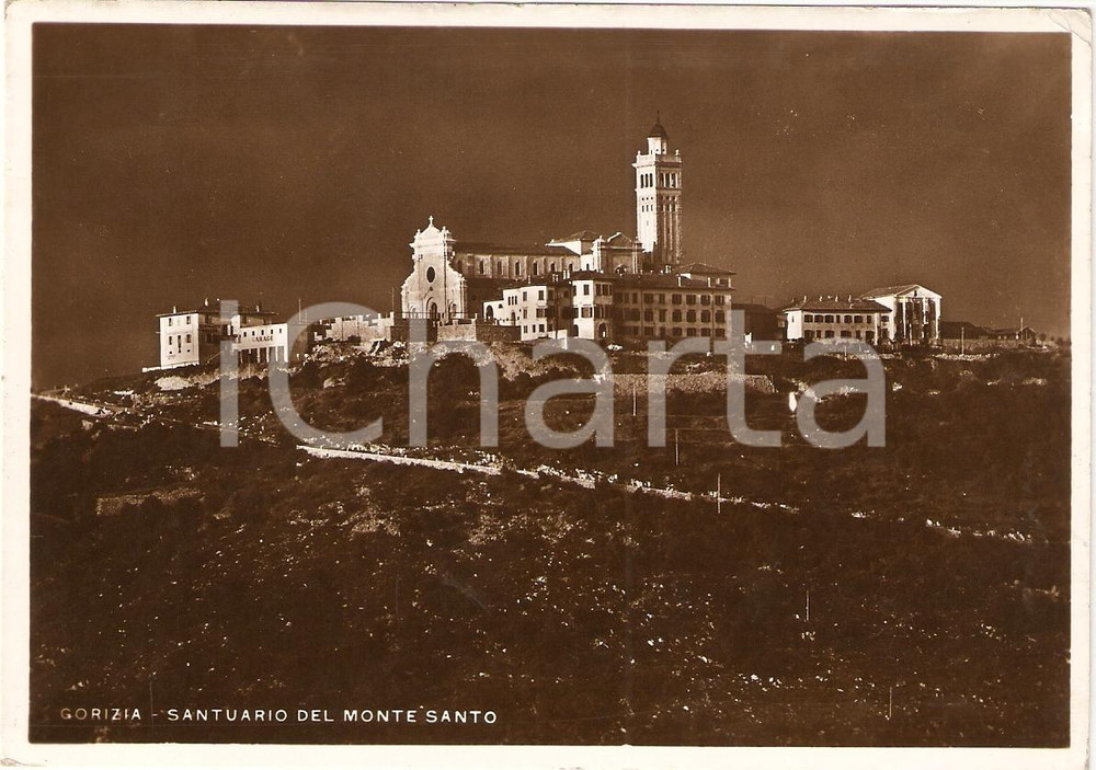 Cartolina originale da collezione 1941 GORIZIA Santuario del MONTE SANTO Panoramica *Cartolina FG VG 1
