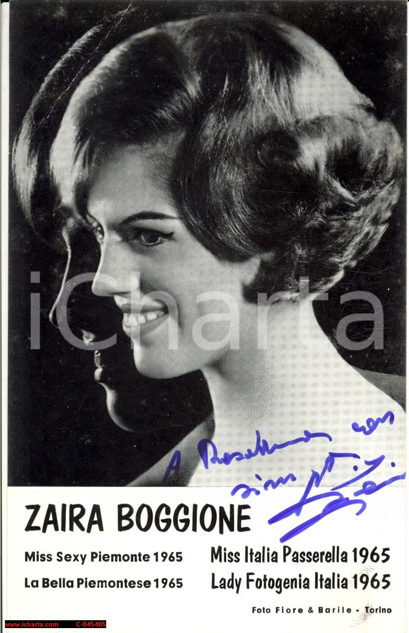 Autografo originale 1965 ZAIRA BOGGIONE Miss Sexy Piemonte AUTOGRAFO 1