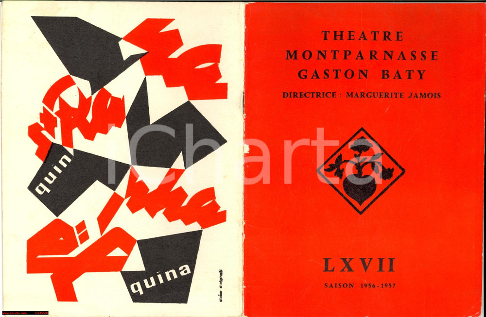 Oggetto da collezione cartaceo 1956 PARIS Theatre MONTPARNASSE Pauvre Bitos ANOUILH 1