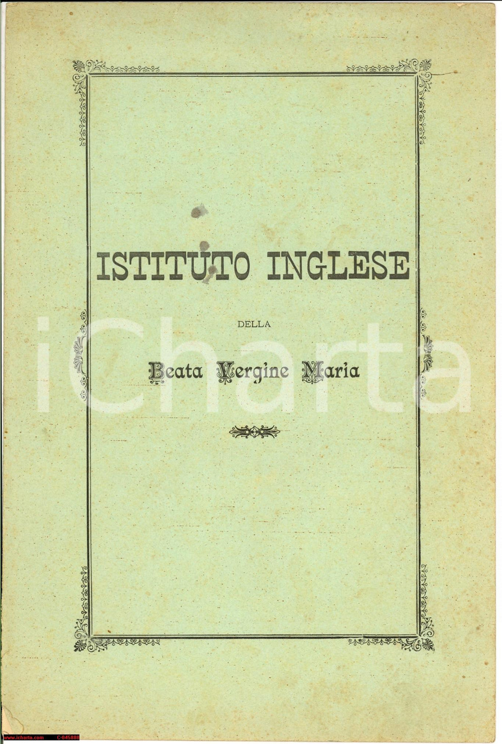 Oggetto da collezione cartaceo 1905 ROMA Ist. INGLESE B.V.M. Pagella Maria COLETTI 1