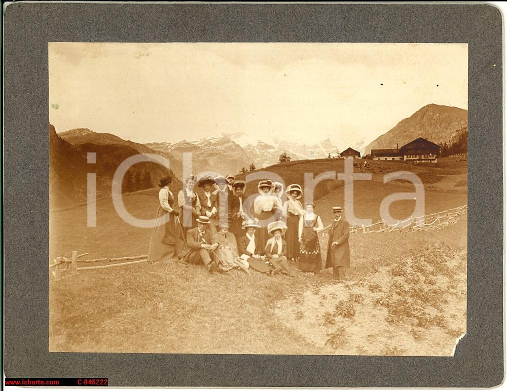 Fotografia d'epoca originale 1890 REANO TO Alberto ASINARI Livia BOGGIO in montagna 1