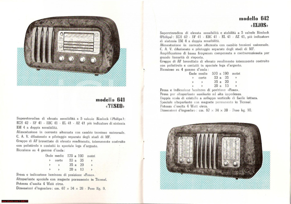 Materiale pubblicitario d’epoca 1953 MILANO Catalogo apparecchi radiofonici SERENA 1