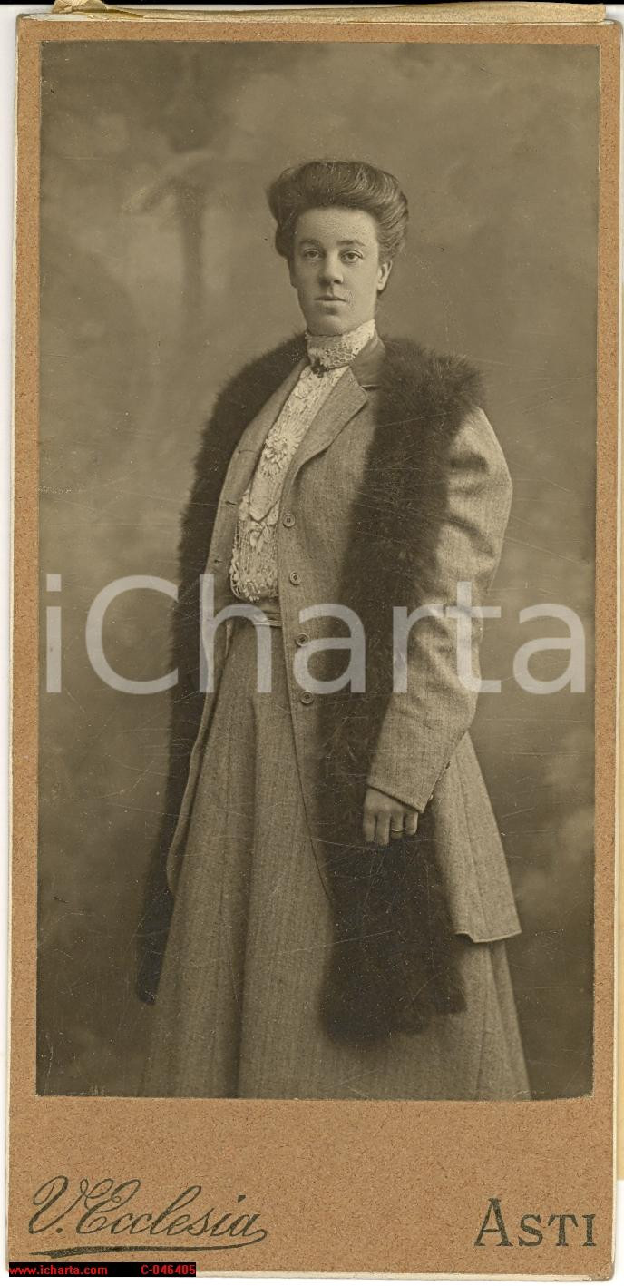 Fotografia d'epoca originale 1908 ASTI Ritratto contessa Maria de CHOISEUL PRASLIN 1