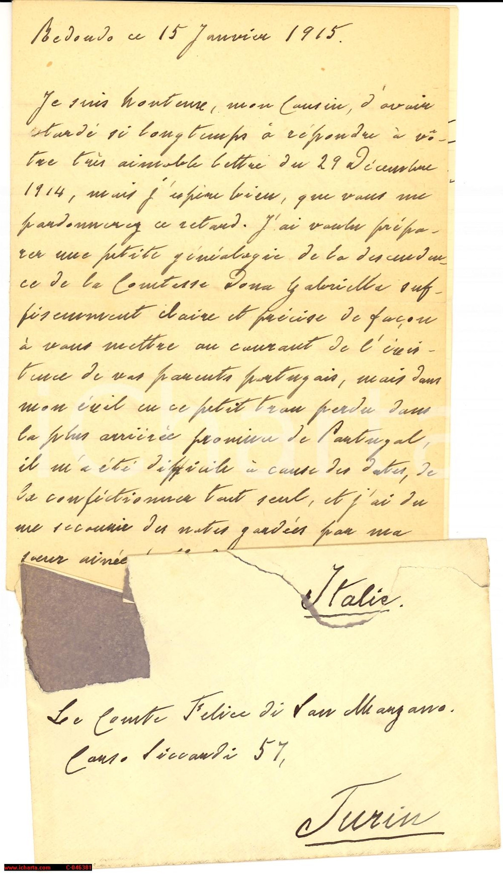 Manoscritto, lettera originale 1915 LISBOA Marques DO FUNCHAL Portugal Ã© demagogico 1