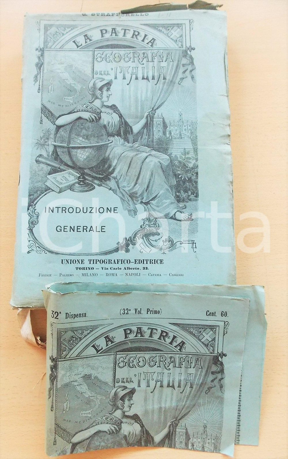 Libro, pubblicazione d'epoca 1891 Gustavo STRAFFORELLO Geografia dell'Italia - Introduzione 1