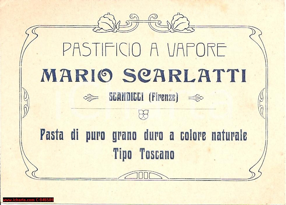 Oggetto da collezione cartaceo 1920 SCANDICCI FI Pastificio vapore Mario SCARLATTI Biglietto da visita 1