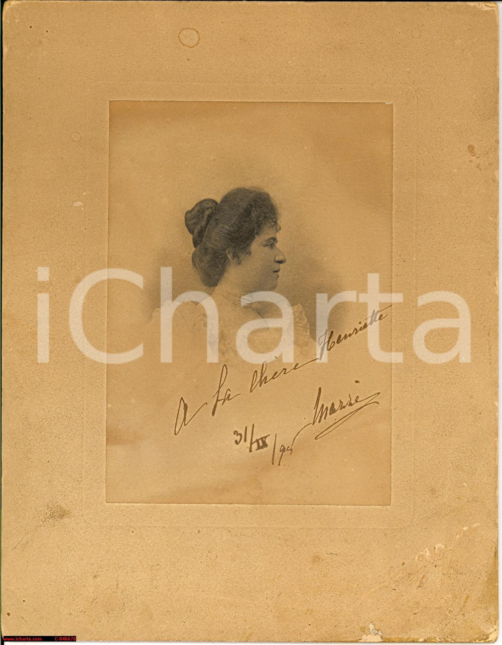 Fotografia d epoca originale 1894 GENOVA Ritratto di Maria GAVOTTI Foto SCIUTTO 1