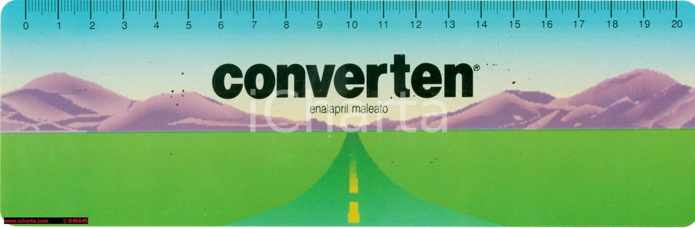 Oggetto da collezione cartaceo 1980 circa NEOPHARMED Segnalibro-righello CONVERTEN 1