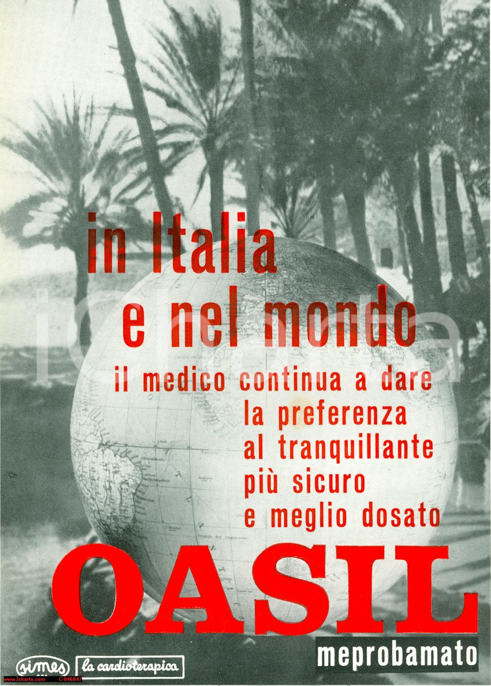 Materiale pubblicitario d’epoca 1950 circa SIMES S.P.A. Volantino pubblicità  OASIL 1