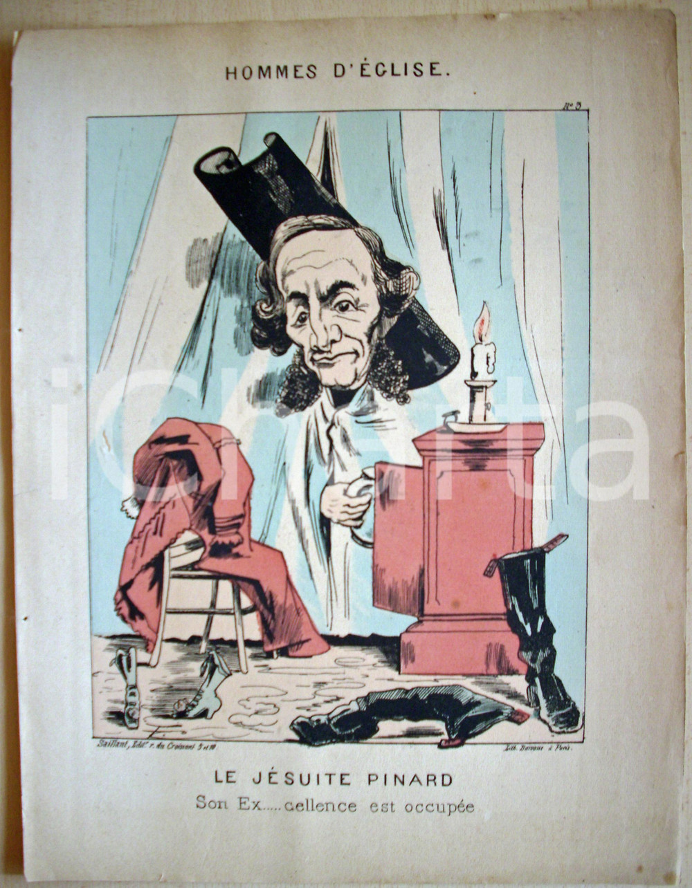 Stampa, bozzetto originale 1871 Caricatura Pierre Ernest PINARD Faustin BETBEDER 1