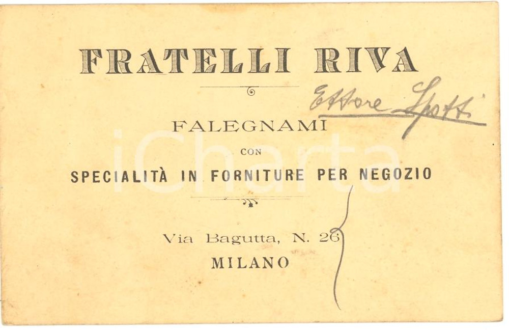 Oggetto da collezione cartaceo 1930 ca MILANO Falegnameria Fratelli RIVA biglietto 1
