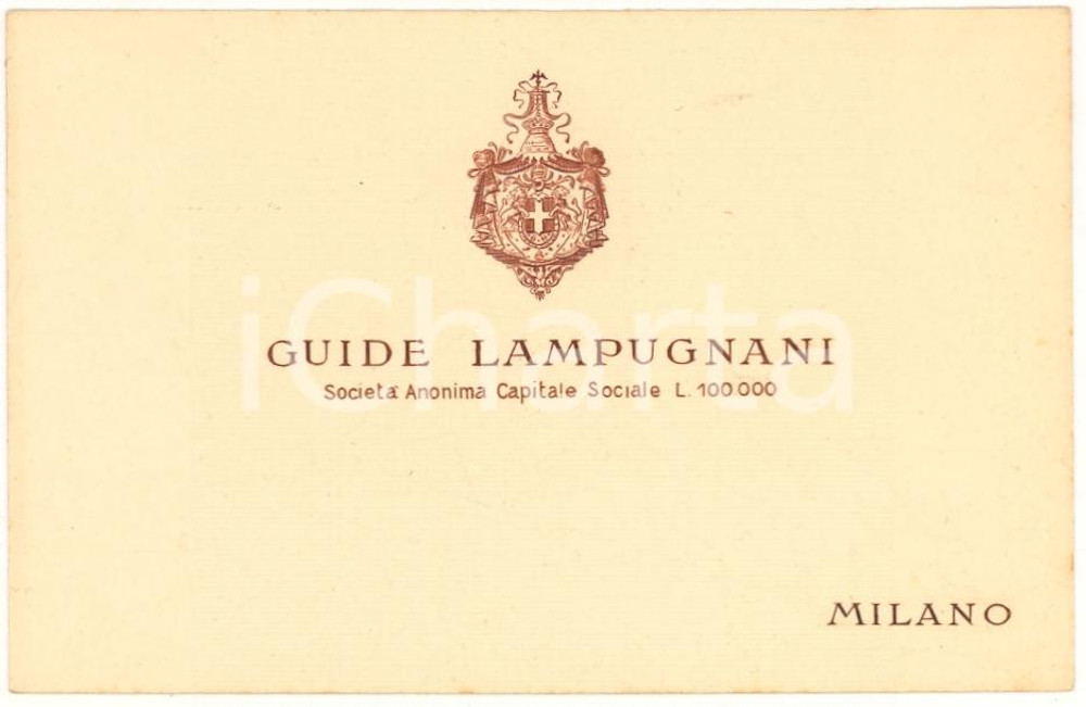 Oggetto da collezione cartaceo 1930 ca MILANO Biglietto Guide LAMPUGNANI 1