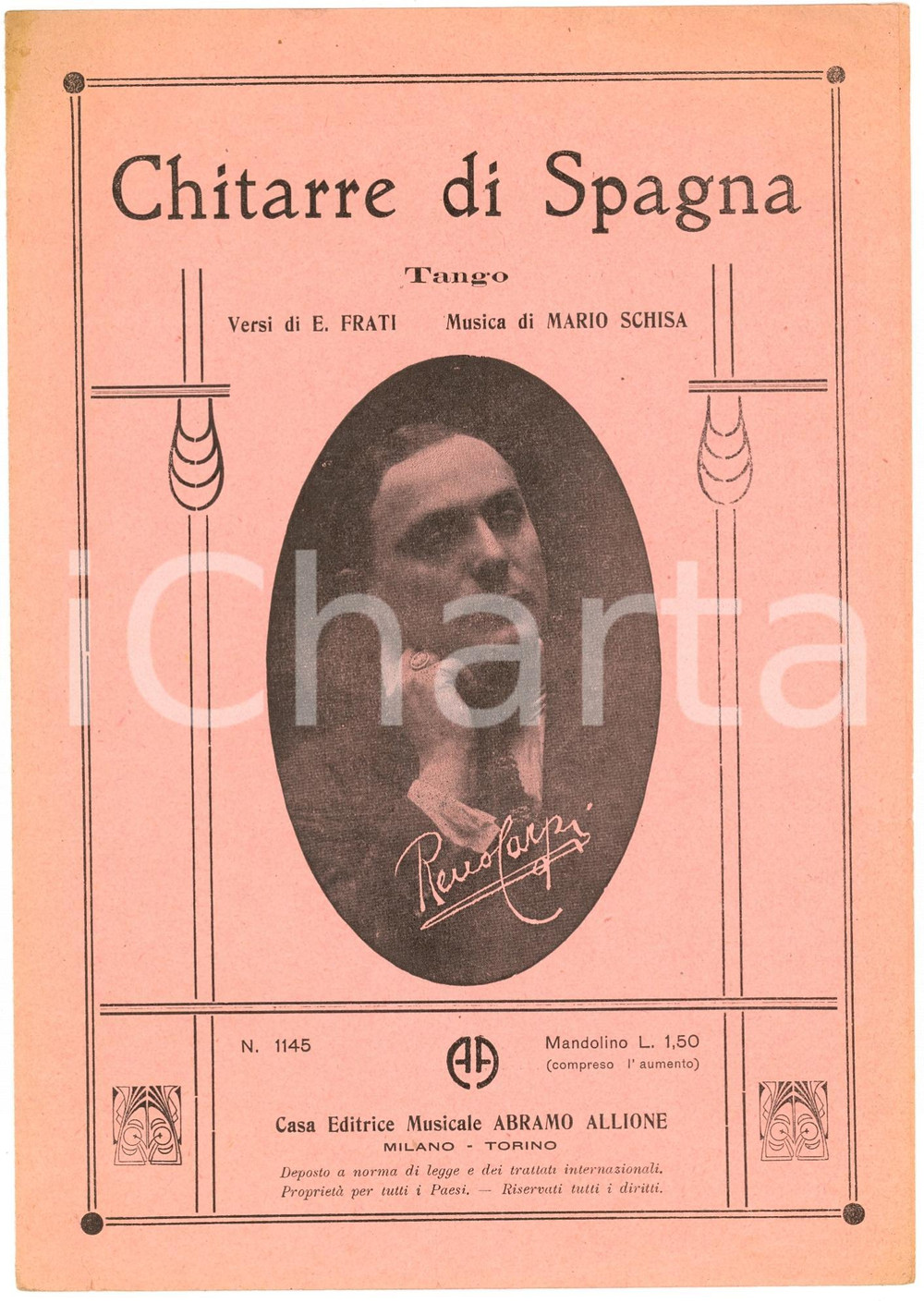 Oggetto da collezione cartaceo 1931 CHITARRE DI SPAGNA Tango Mario SCHISA Spartito 1