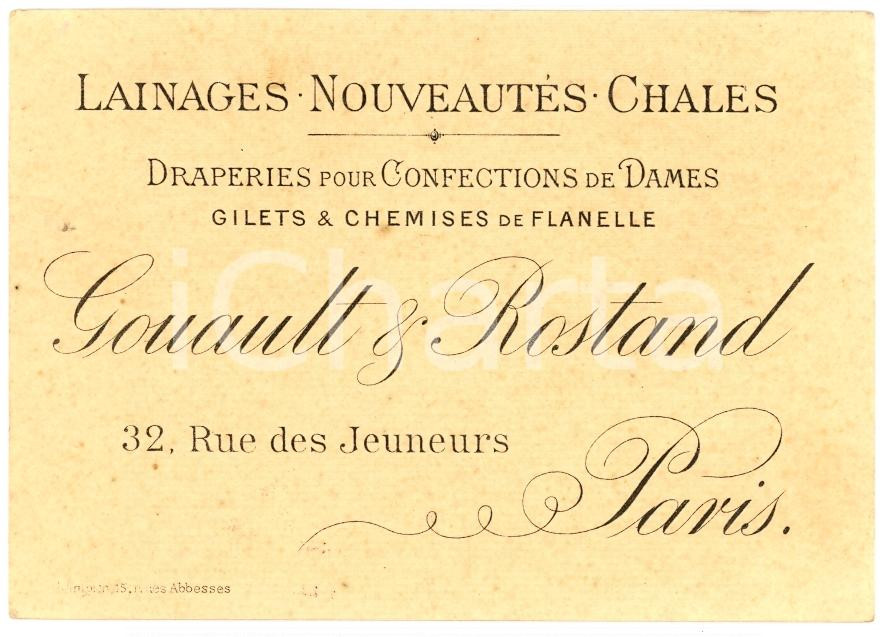 Oggetto da collezione cartaceo 1920 circa PARIS Draperies pour dames GOUAULT & ROSTAND 1