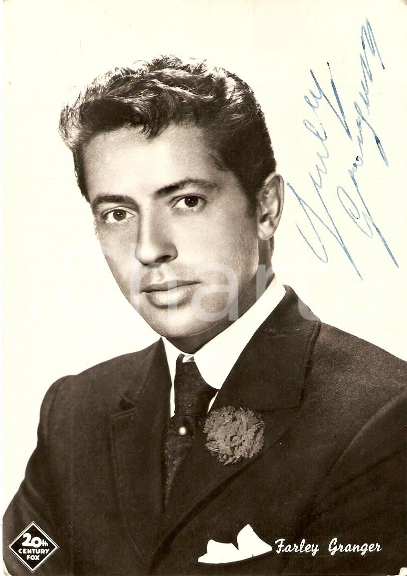 Autografo originale 1960 ca FARLEY GRANGER Fotografia con dedica autografa 1