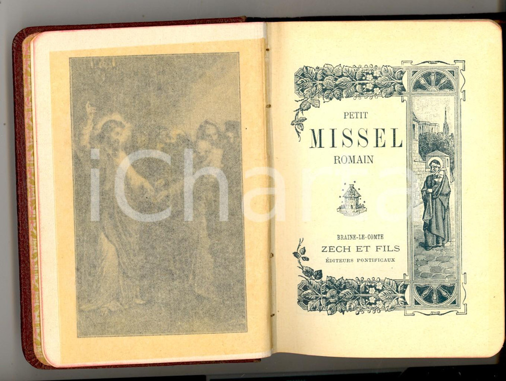 Libro, pubblicazione d'epoca 1920 BRAINE-LE-COMTE Petit missel romain Ed. ZECH ET FILS con custodia 1
