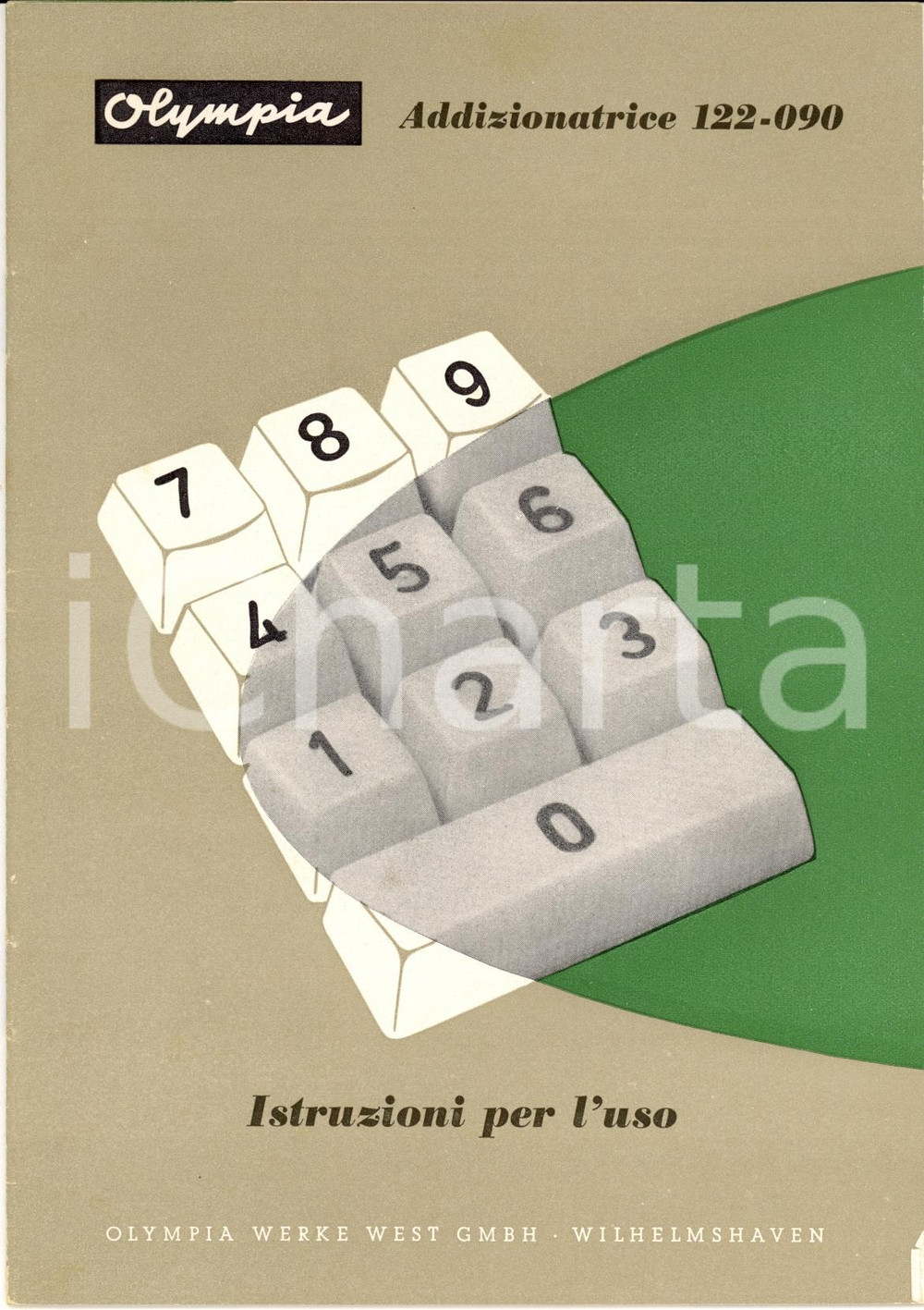 Materiale pubblicitario d’epoca 1960 ca OLYMPIA Istruzioni per addizionatrice 122-090 1