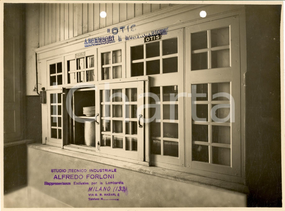 Fotografia d'epoca originale 1935 ROMA Dispensario antitubercolare Montacarichi OTIS 1