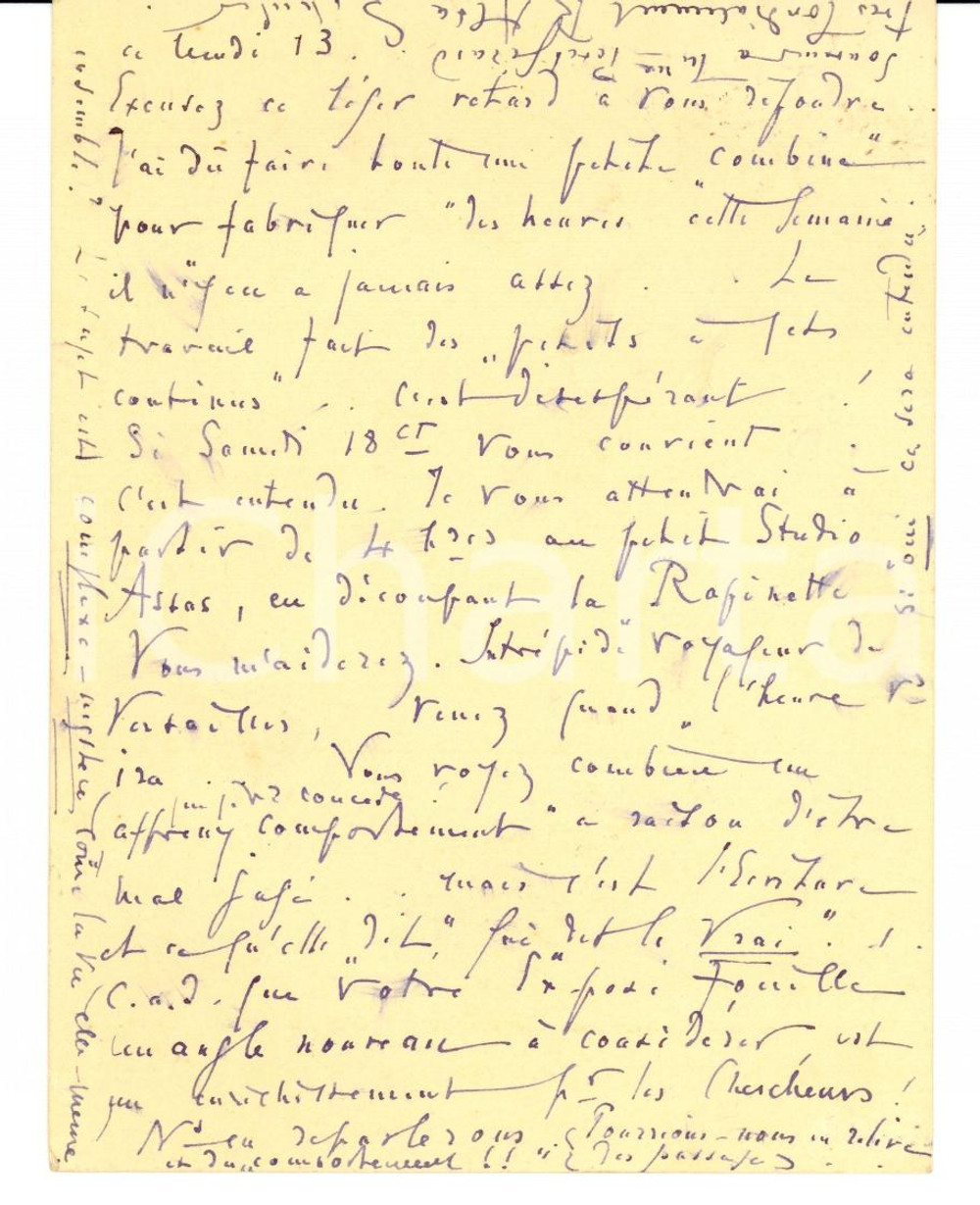 Autografo originale 1936 Graphologue R. A. SCHULER invite DELPECH DE FRAYSSINET Autographe 1