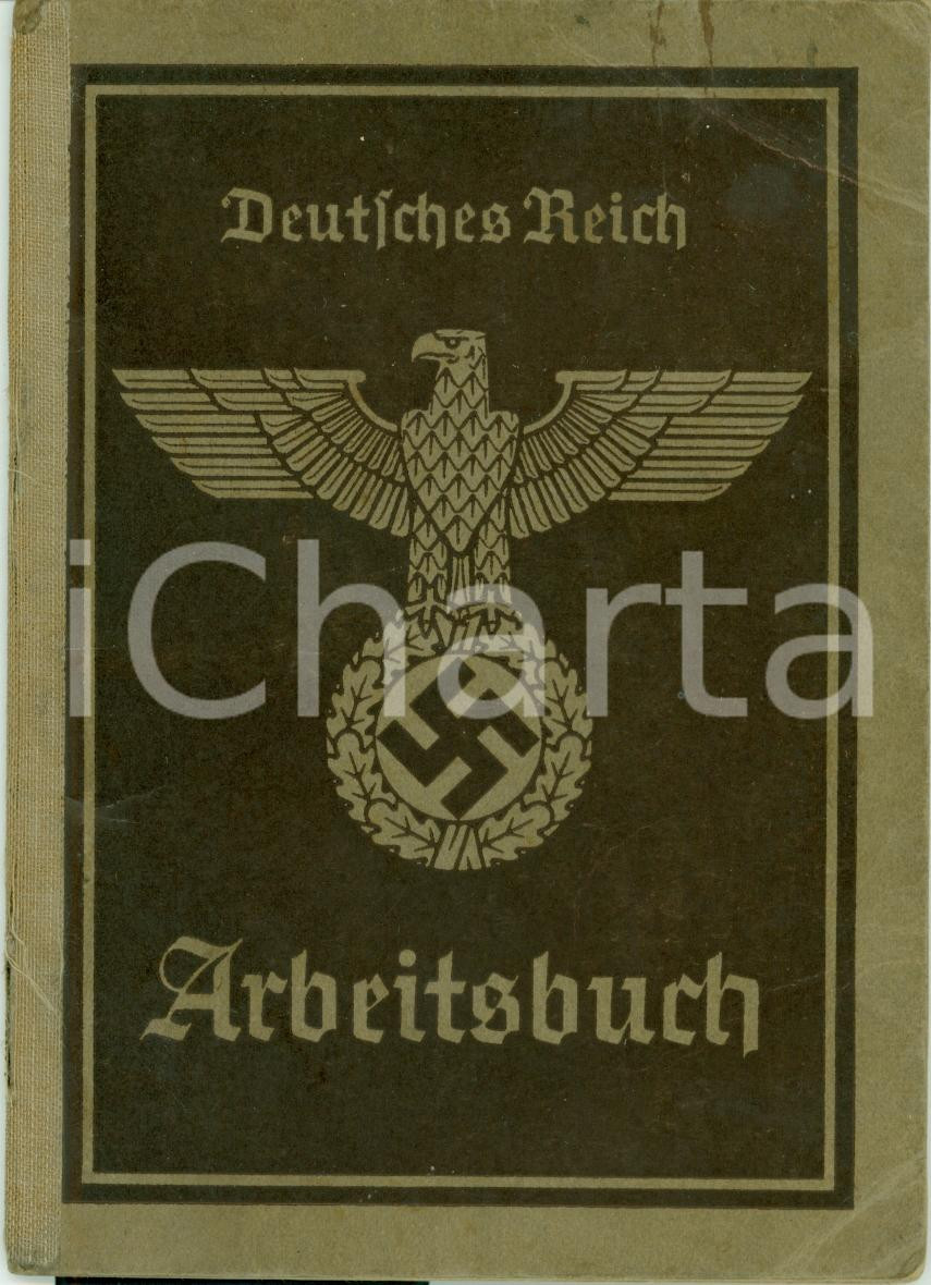 Documento originale, autentico 1940 ZWIEBORN POLONIA Arbeitsbuch Georg LIPPOK contadino 1