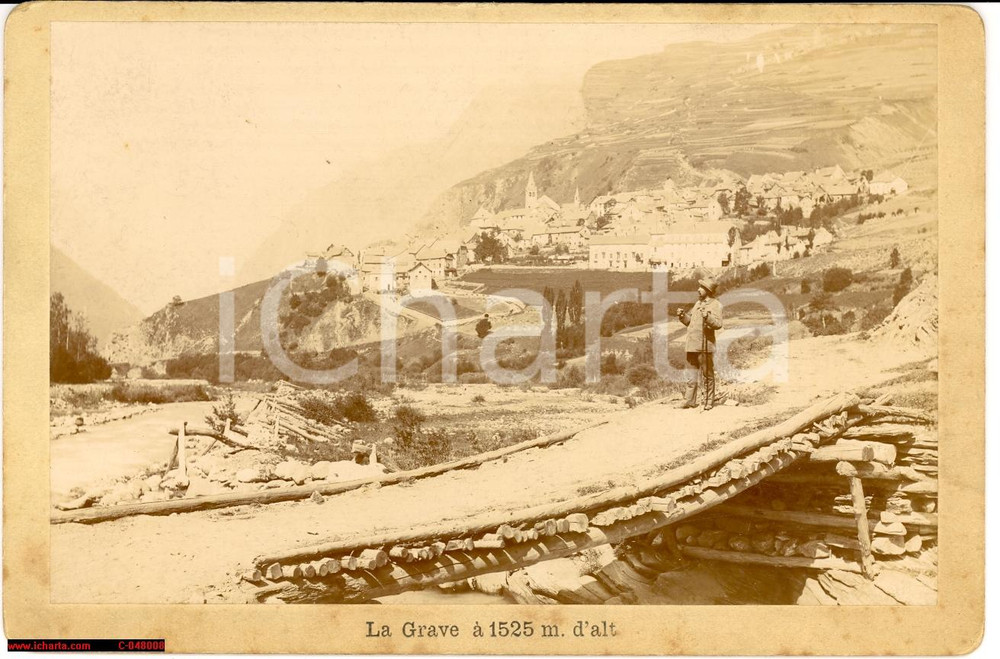 Fotografia d epoca originale 1890 LA GRAVE La Grava REAL PHOTO animata 1