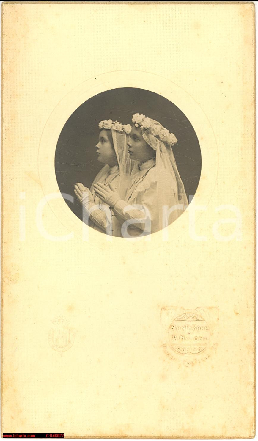 Fotografia d'epoca originale 1900 CONTI DE VERNA Fotoritratto Paola e Maria 1
