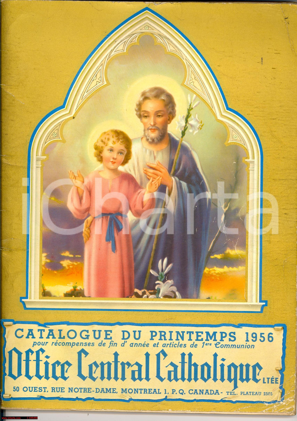 Materiale pubblicitario d’epoca 1956 MONTREAL Catalogo OFFICE CENTRAL CATHOLIQUE Raro 1