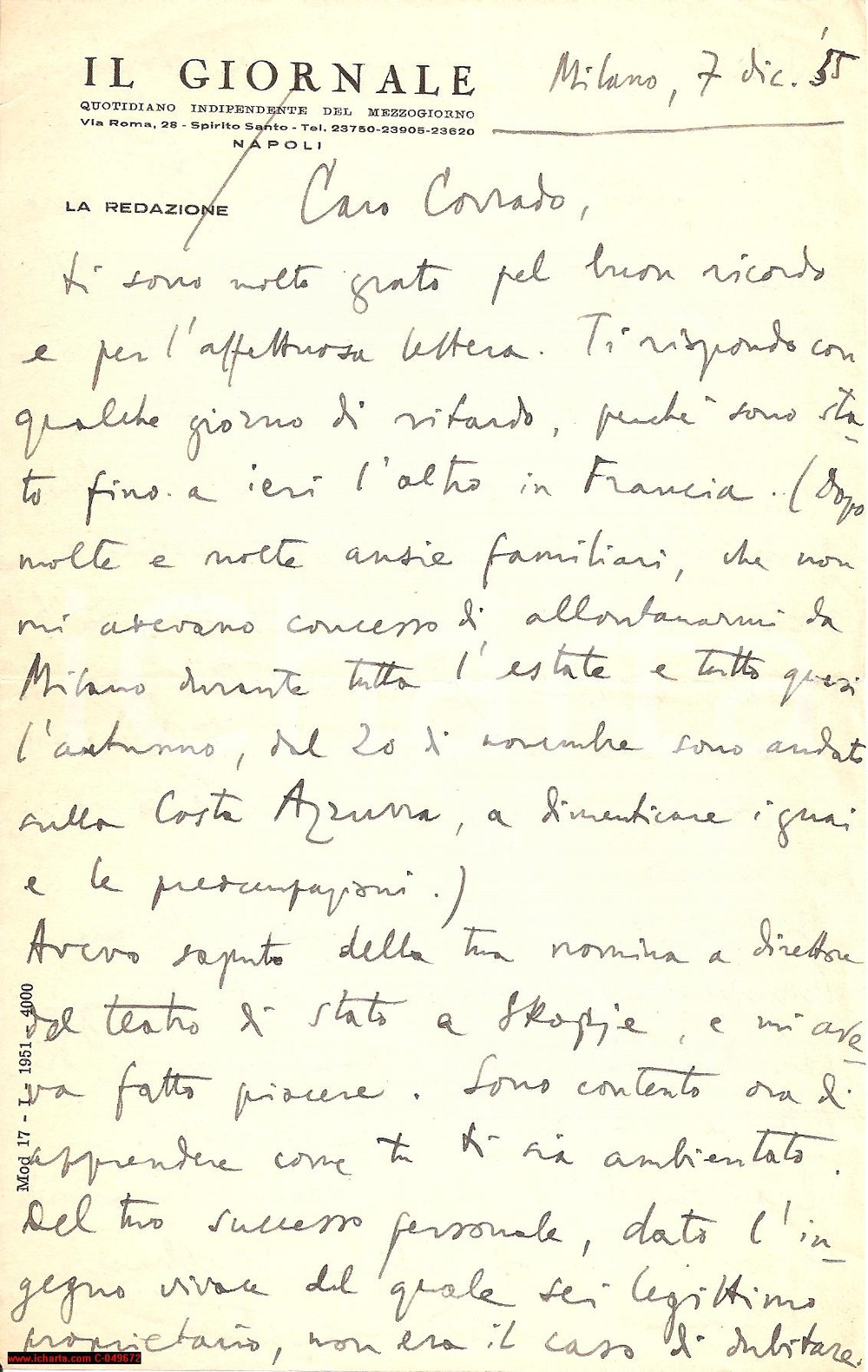 Autografo originale 1955 MILANO Apertura stagione TEATRO ALLA SCALA NORMA 1