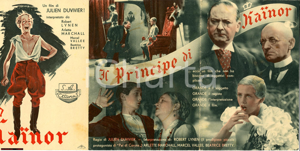 Oggetto da collezione cartaceo 1939 IL PRINCIPE DI KAINOR Pieghevole pubblicit. 1