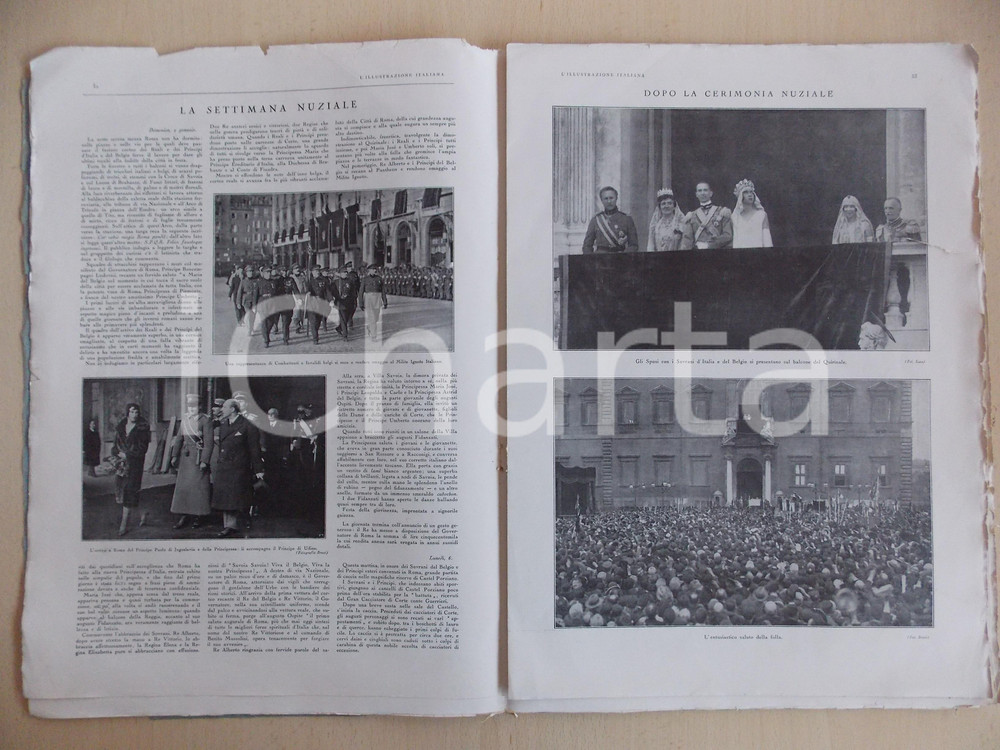 Giornale, rivista storica 1930 L ILLUSTRAZIONE ITALIANA Nozze Umberto di SAVOIA  Maria José 60 pp. 1