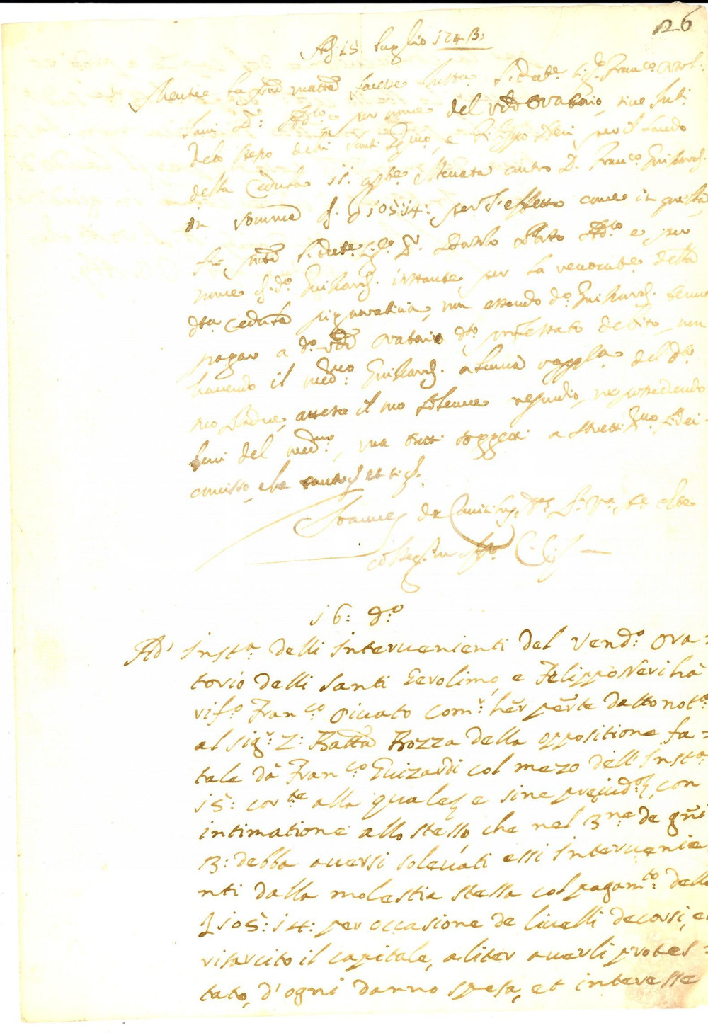 Documento originale, autentico 1743 ESTE (PD) Francesco GUIZZARDI nullatenente non salda i debiti *Manoscritto 1