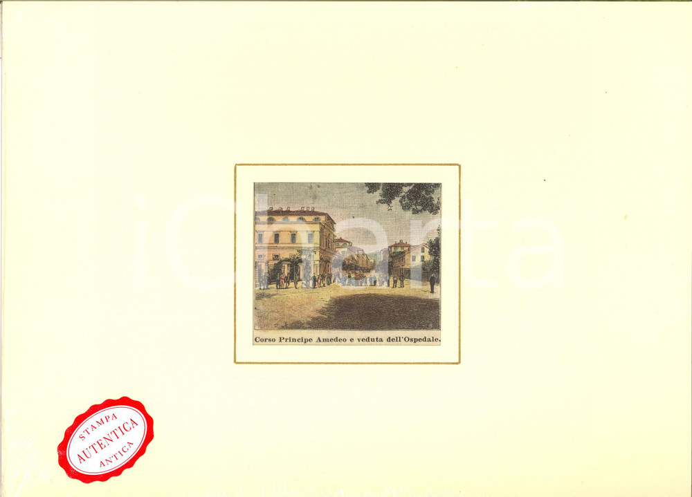 Stampa, bozzetto originale 1900 SAVONA Corso PRINCIPE AMEDEO Stampa antica LE CENTO CITTA  D ITALIA 1