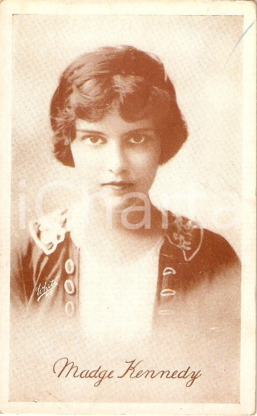 Cartolina originale da collezione 1915 ca CINEMA Actress Madge KENNEDY Portrait *Cartolina FP NV 1