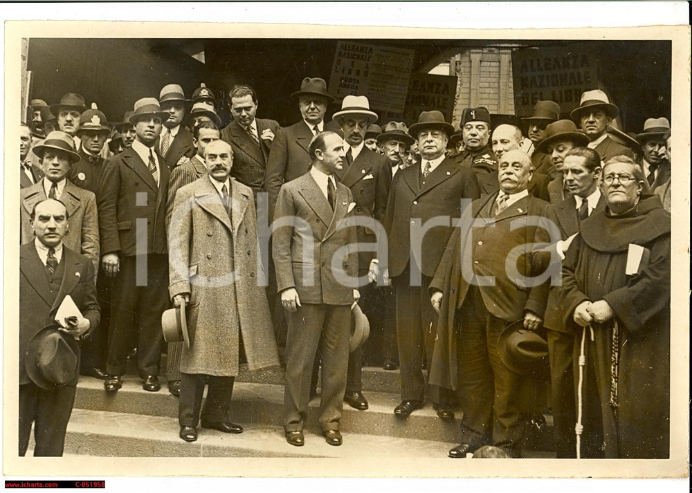 Fotografia d'epoca originale 1935 Milano FIERA del LIBRO *On Dino ALFIERI real photo 1