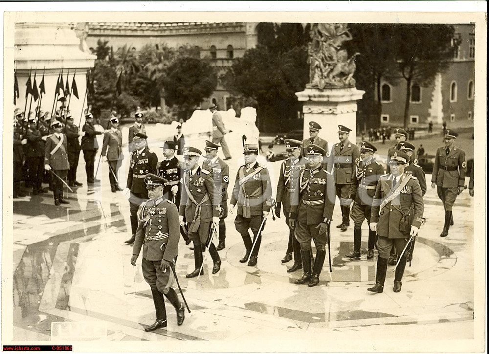 Fotografia d epoca originale 1939 ROMA Walther von Brauchitsch omaggio al Milite Ignoto Fotografia 1