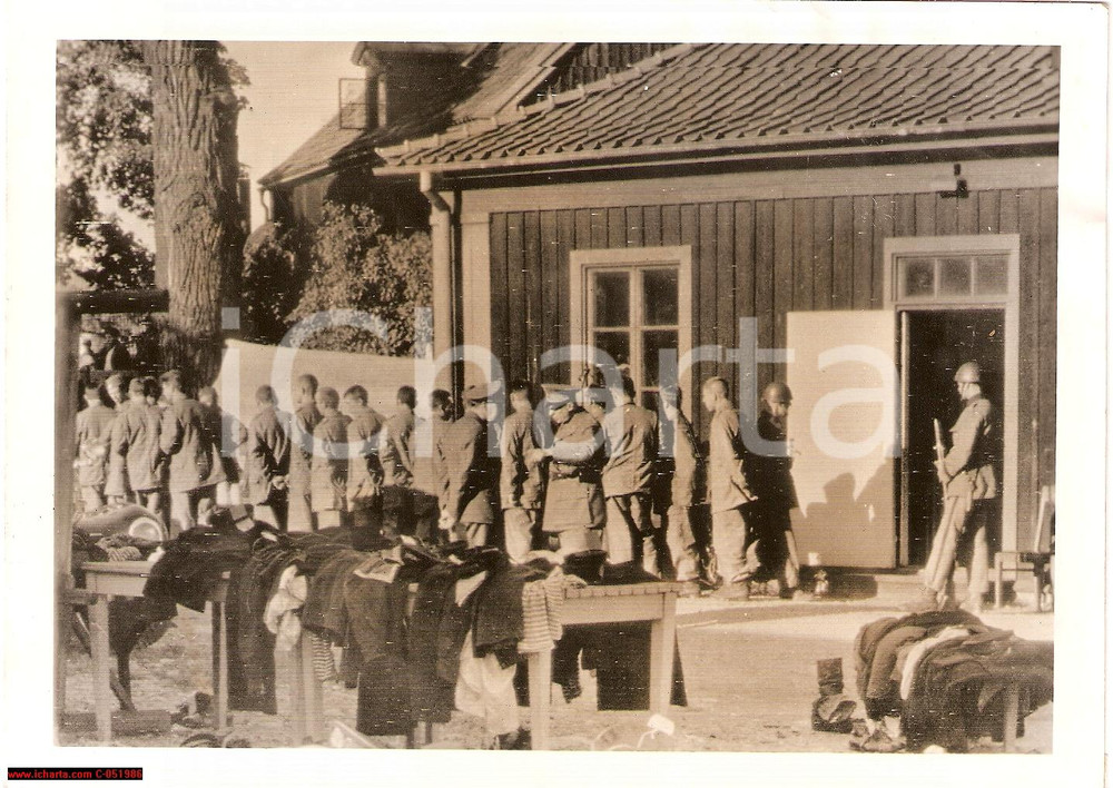 Documento originale, autentico 1941 WW2 SVEZIA Concentramento prigionieri russi FOTO 1