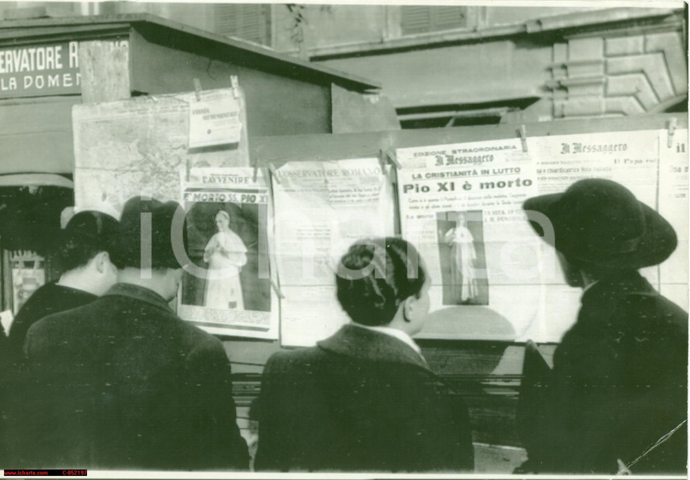 Fotografia d'epoca originale 1939 ROMA Morte di PIO XI edizioni straordinarie PHOTO 1
