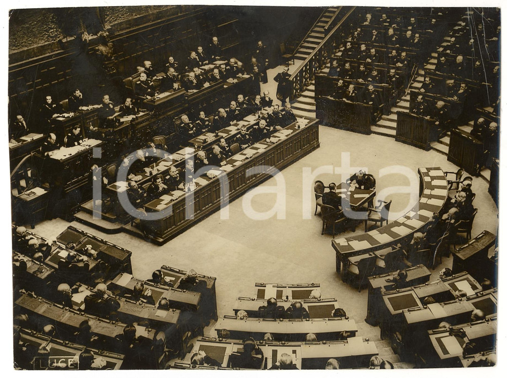 Fotografia d'epoca originale 1939 ROMA Galeazzo CIANO parla alla Camera dei Fasci e delle Corporazioni *FOTO 1