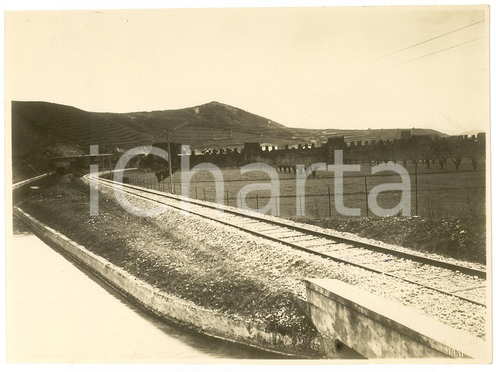 Fotografia d'epoca originale 1934 MANTOVA La nuova ferrovia per PESCHIERA DEL GARDA *Fotografia 1