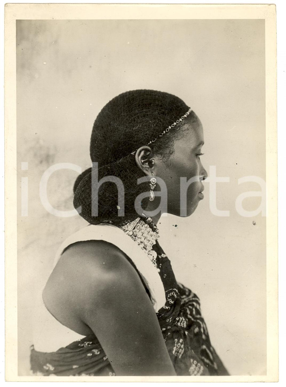 Fotografia d'epoca originale 1935 ETIOPIA Profilo di una bellezza abissina *Fotografia DELIUS 1