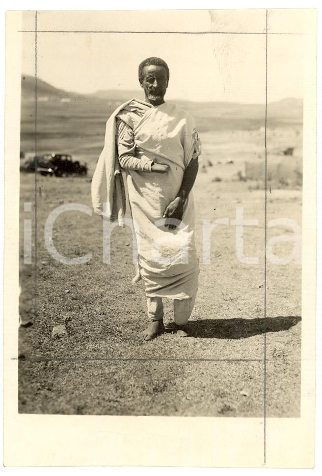 Fotografia d'epoca originale 1935 EDAGA HAMUS (ERITREA) Veterano ascaro mutilato da Ras MANGASCIA' Fotografia 1