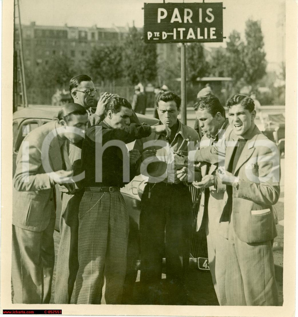 Fotografia d'epoca originale 1939 PARIS Marcel CERDAN parte per incontro TURIELLO 1