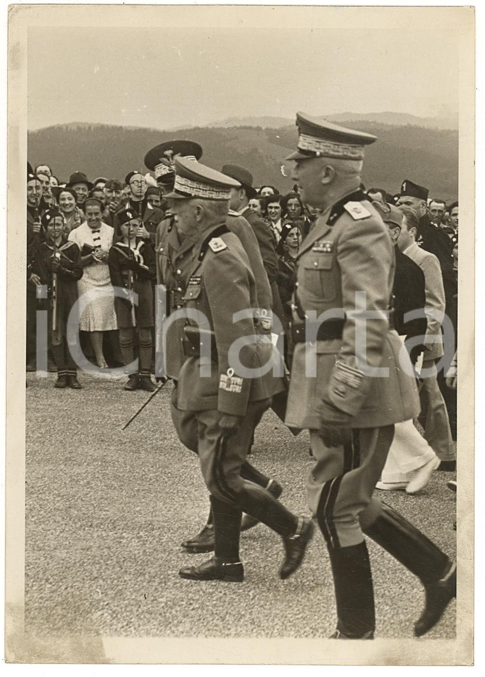 Fotografia d'epoca originale 1938 ASIAGO VI Vittorio Emanuele III inaugura Sacrario 1