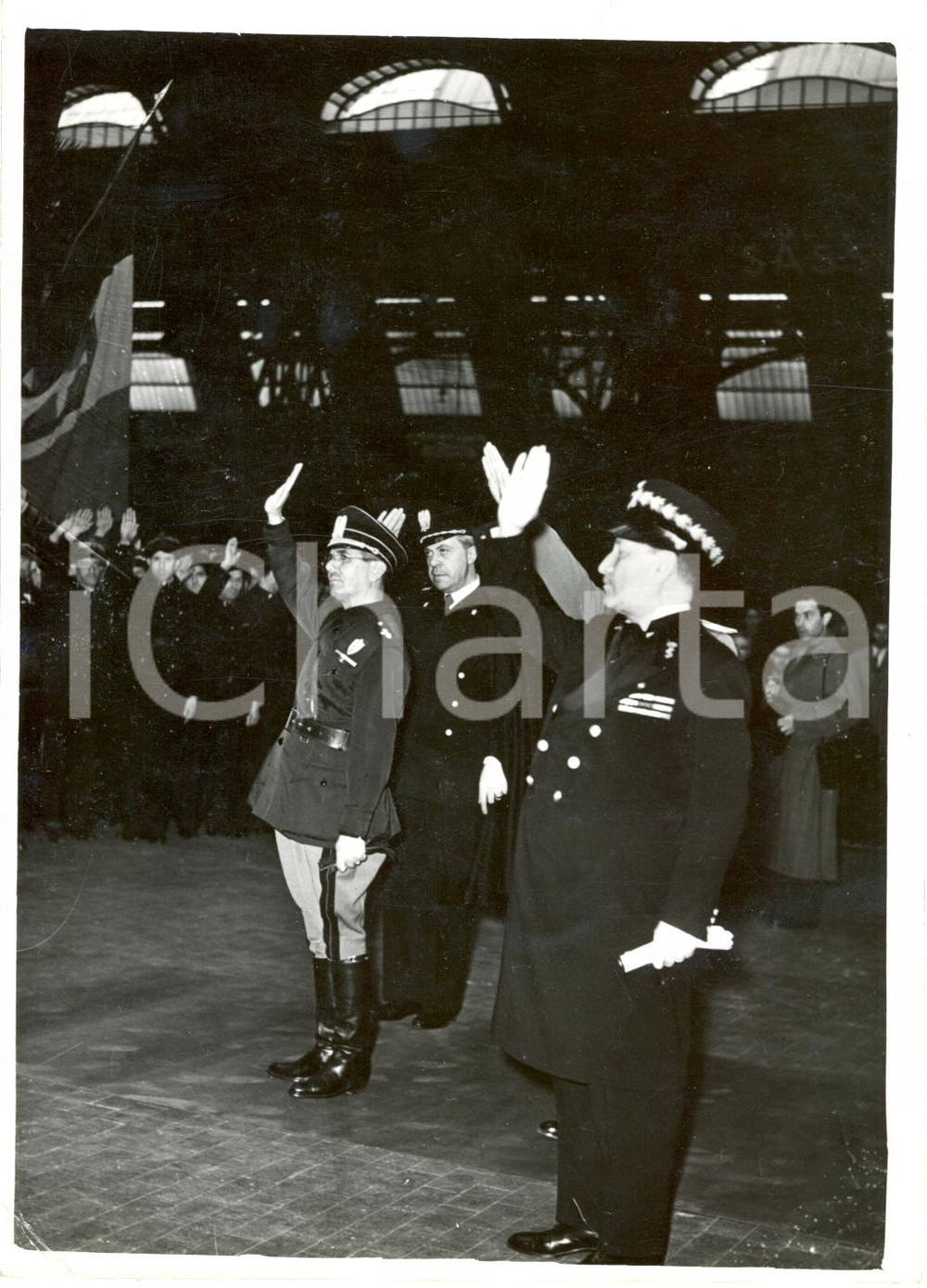 Fotografia d'epoca originale 1938 MILANO Antonio Stefano BENNI inaugura linea elettrificata per BOLOGNA 1