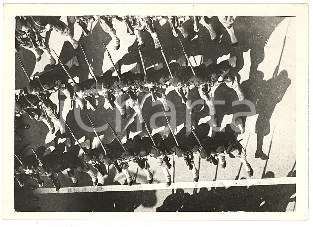 Fotografia d'epoca originale 1938 Milano, esercitazioni FASCISTI per visita HITLER 1