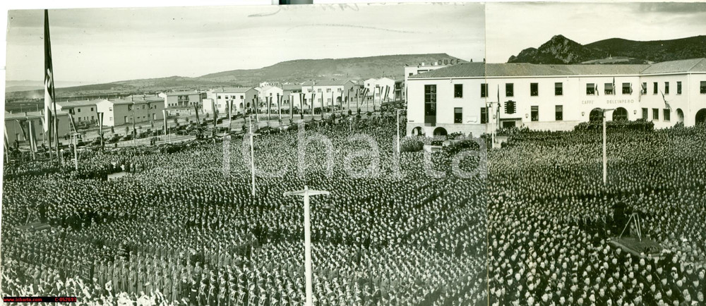 Fotografia d'epoca originale 1938 CARBONIA (CI) Inaugurazione nuova cittÃ  mineraria 1