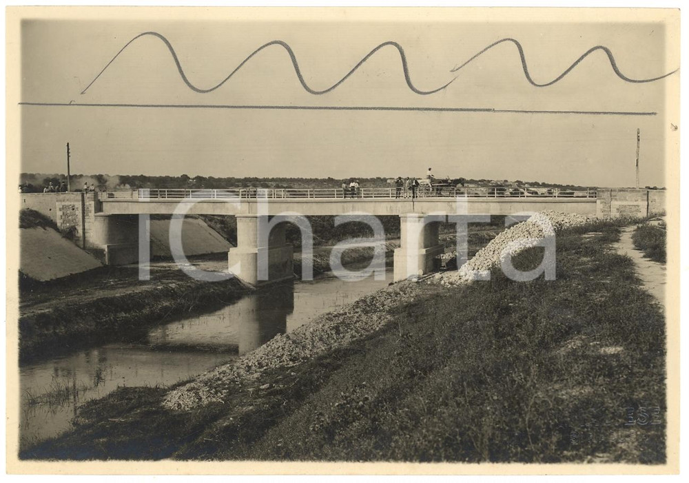 Fotografia d'epoca originale 1935 ca NOTO (SR) Ponte sul fiume TELLARO per PACHINO 1