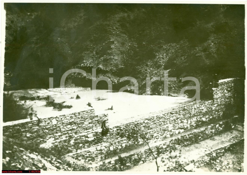 Fotografia d'epoca originale 1932 CHERSANO CROAZIA Opere idrauliche Valle dell'ARSA 1